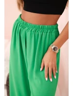 Kalhoty s širokým nohavicí světle zelené Kalhoty s širokým nohavicí světle zelené