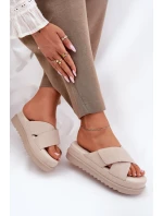 Dámské Pantofle Na Platformě S Se Pásky Béžové model 21696079 - Boto Dámské Pantofle Na Platformě S Se Pásky Béžové model 21696079 - Boto