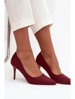 Szpilki Damskie Z Eko Zamszu Bordowe Elvessa
