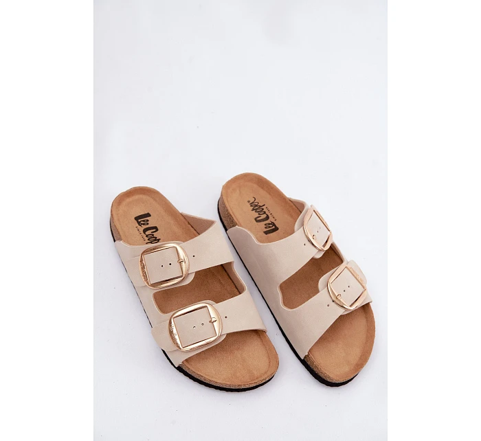 Dámské pantofle s podrážkou a přezkami  Béžové model 22123002 - Lee Cooper