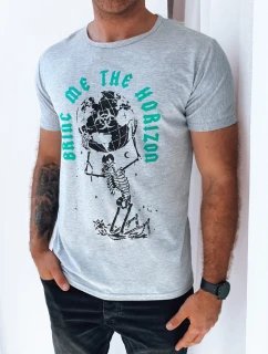 Pánské tričko s potiskem světle šedé model 21969387 - Dstreet