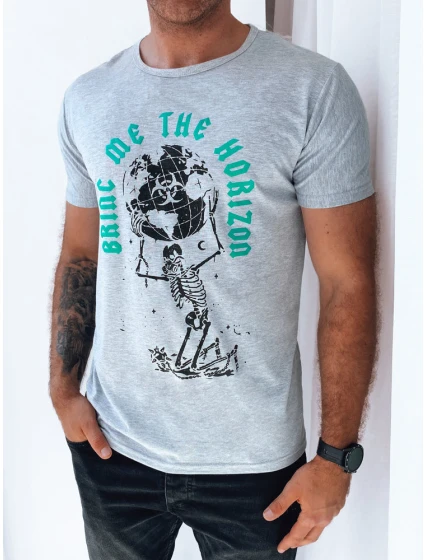 Pánské tričko s potiskem světle šedé Dstreet model 21969387 - FashionStreet