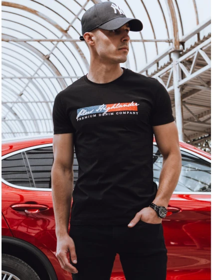 Pánske čierne tričko FashionStreet RX5543