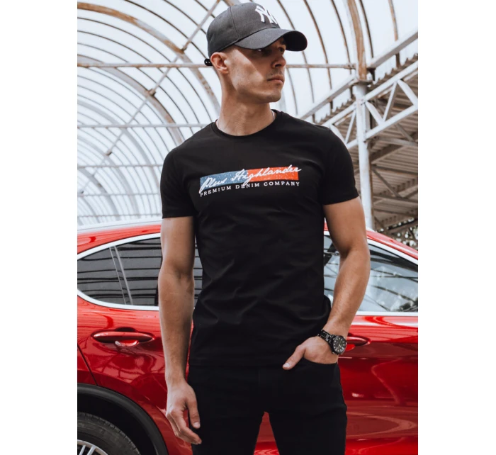 Pánske čierne tričko FashionStreet RX5543