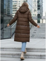 Dámská zimní dlouhá bunda hnědá Dstreet model 21994252 - FashionStreet
