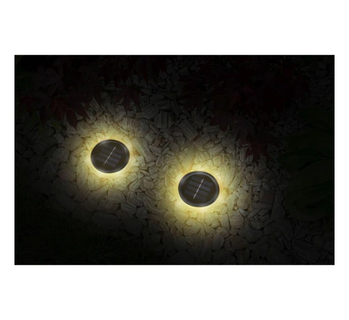 SOLÁRNE DISKOVÉ LAMPY PRE MONTÁŽ NA ZEM ALEBO NA STENU 2KS
