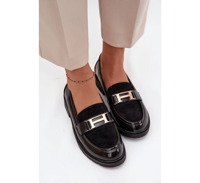 Lakované dámské se zlatým detailem  Černé model 21711999 - S.Barski