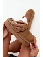Kožené semišové sněhule na platformě s přezkou Big Star model 22539732 Camel - Big Star Shoes Kožené semišové sněhule na platformě s přezkou Big Star model 22539732 Camel - Big Star Shoes