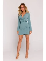 M783 Mini šaty s golierom - agáve
