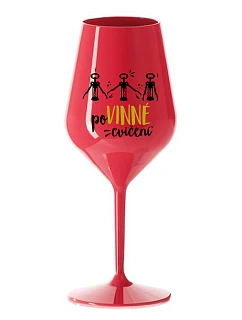 VYŽADOVANÉ TRIEDY - červený nerozbitný pohár na víno 470 ml