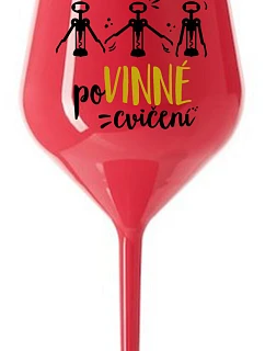 model 22168215 CVIČENÍ červená nerozbitná sklenice na víno 470 ml - Giftela