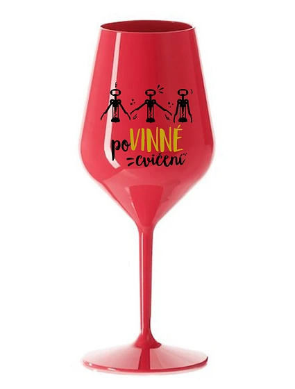 model 22168215 CVIČENÍ červená nerozbitná sklenice na víno 470 ml - Giftela