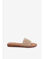 Dámské ploché béžové pantofle Fendi