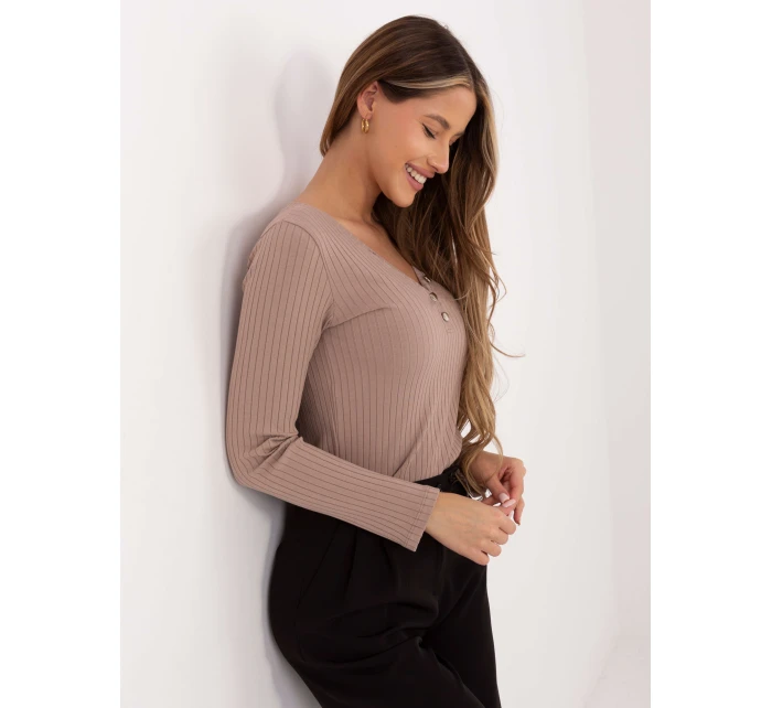 Bluzka RV BZ model 21799682 ciemny bezowy - FPrice Bluzka RV BZ model 21799682 ciemny bezowy - FPrice