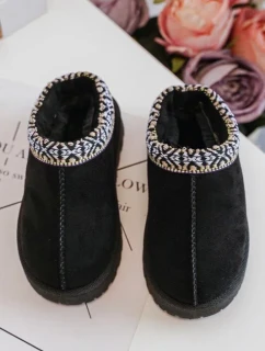 Dětské zateplené pantofle Black Olivane