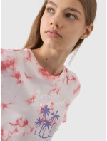 Dievčenské tričko s potlačou 4F - viacfarebné