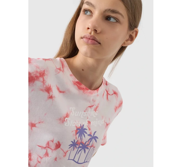 Dievčenské tričko s potlačou 4F - viacfarebné