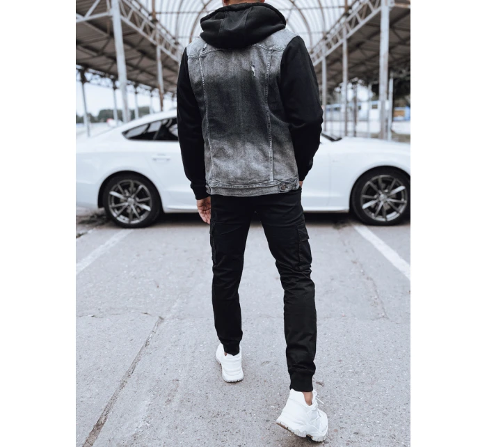 Pánská šedá džínová bunda s kapucí Dstreet model 21978842 - FashionStreet