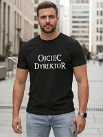 Pánske klasické tričko s nápisom bavlna čierna FashionStreet NX5144R