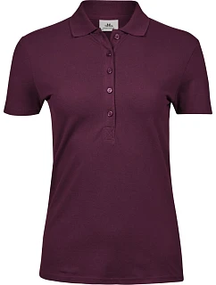 Tee Jays TJ 145 Dámske luxusné ťažké strečové piqué polo tričko 18.0145 wine