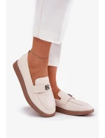 Dámske elegantné mokasíny s ozdobným detailom Vinceza - béžové