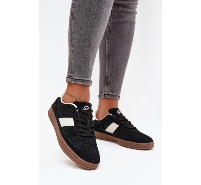 Semišové tenisky Vinceza - čierne