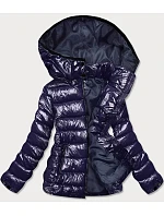 Lesklá dámska zimná páperová bunda Dark Blue (b9583-3) Lesklá dámska zimná páperová bunda Dark Blue (b9583-3)