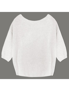 Voľný sveter v ecru farbe s mašľou na chrbte (759ART)