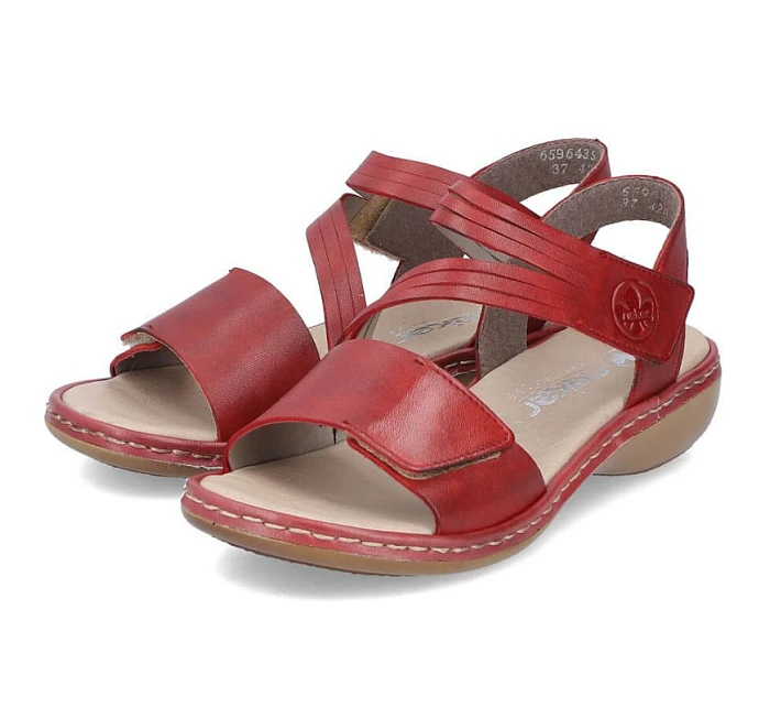 Kožené pohodlné sandály W model 22119032 red - Rieker