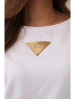 Bavlnená blúzka s volánikmi na ramenách biela Bavlnená blúzka s volánikmi na ramenách biela