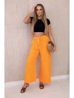 Široké nohavice v páse oranžové Široké nohavice v páse oranžové