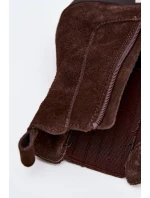 Semišové dámské boty na podpatku zateplené hnědé model 21747763 - Boto