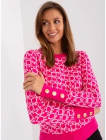 Sweter AT SW model 18990795 fuksjowy - FPrice Sweter AT SW model 18990795 fuksjowy - FPrice