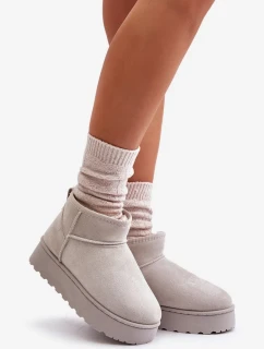 Dámske zateplené snežnice s kožušinou Light Grey Xamella