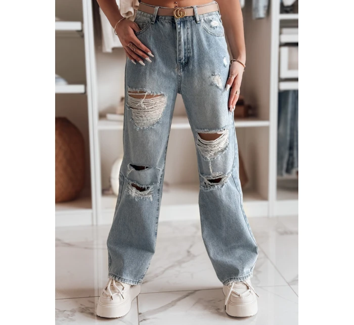 Dámské džínové kalhoty s otvory blue Dstreet model 21984781 - FashionStreet Dámské džínové kalhoty s otvory blue Dstreet model 21984781 - FashionStreet