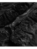 Dámska zimná bunda s medvedíkom čierna (br529-101)