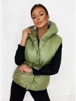Zelená dámská oversize vesta model 17099462 - KAMADA