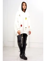 Zateplená mikina s model 19049176 motivem ecru - K-Fashion