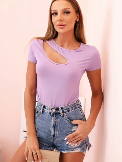 Dámske bavlnené body s výstrihom do V a volánom Fango