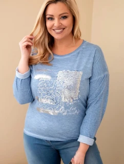 Dámska blúzka s potlačou v nadmernej veľkosti s dlhšou zadnou časťou