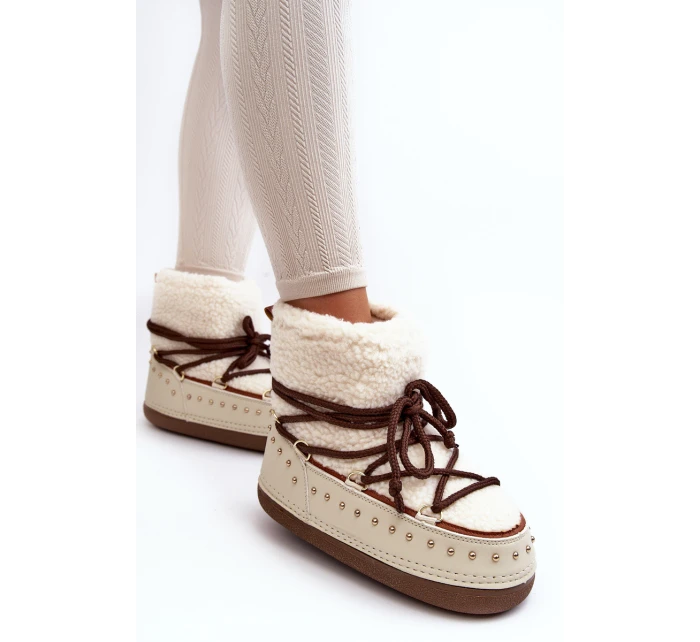 Dámské zateplené sněhule Bežové model 21637486 - Boto Dámské zateplené sněhule Bežové model 21637486 - Boto