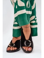 Płaskie Sandały Z Ozdobą Czarne Haliones Płaskie Sandały Z Ozdobą Czarne Haliones