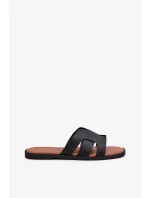 Dámske ploché papuče z ekokože, čierne Risamay Dámske ploché papuče z ekokože, čierne Risamay