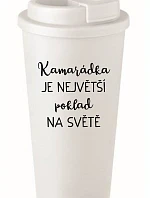 KAMARÁDKA JE NAJVÄČŠÍ POKLAD NA SVETE - biely termohrnček 475 ml