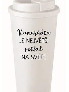 KAMARÁDKA JE NAJVÄČŠÍ POKLAD NA SVETE - biely termohrnček 475 ml