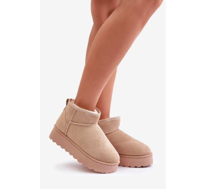 Dámské sněhové boty na platformě Světle béžová model 21808572 - Inello Dámské sněhové boty na platformě Světle béžová model 21808572 - Inello