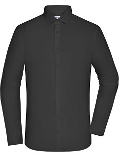 JN Popelínová košile slim fit s dlouhým rukávem 02. black model 22445791 - Daiber