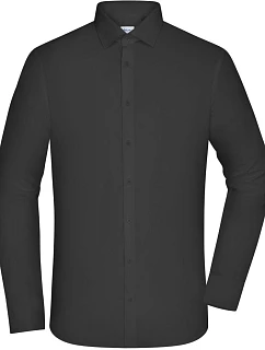 JN Popelínová košile slim fit s dlouhým rukávem 02. black model 22445791 - Daiber