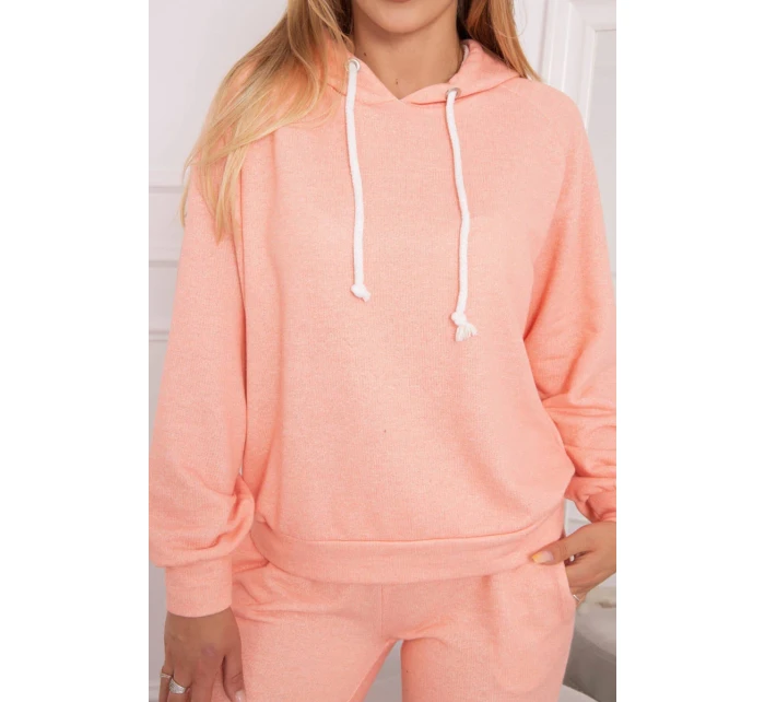 Súprava mikiny s kapucňou marhuľová