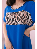 Šaty s leopardím vzorom chrpovo modré